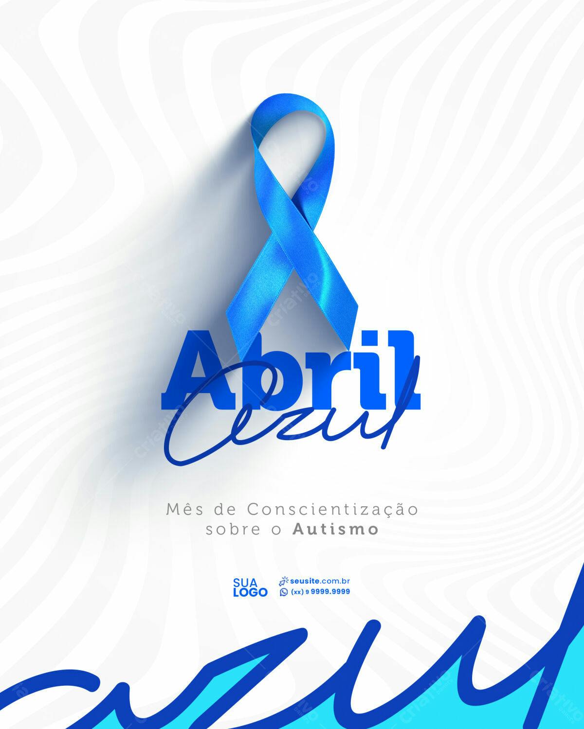 Flyer Abril Azul - Conscientização Autismo PSD Editável