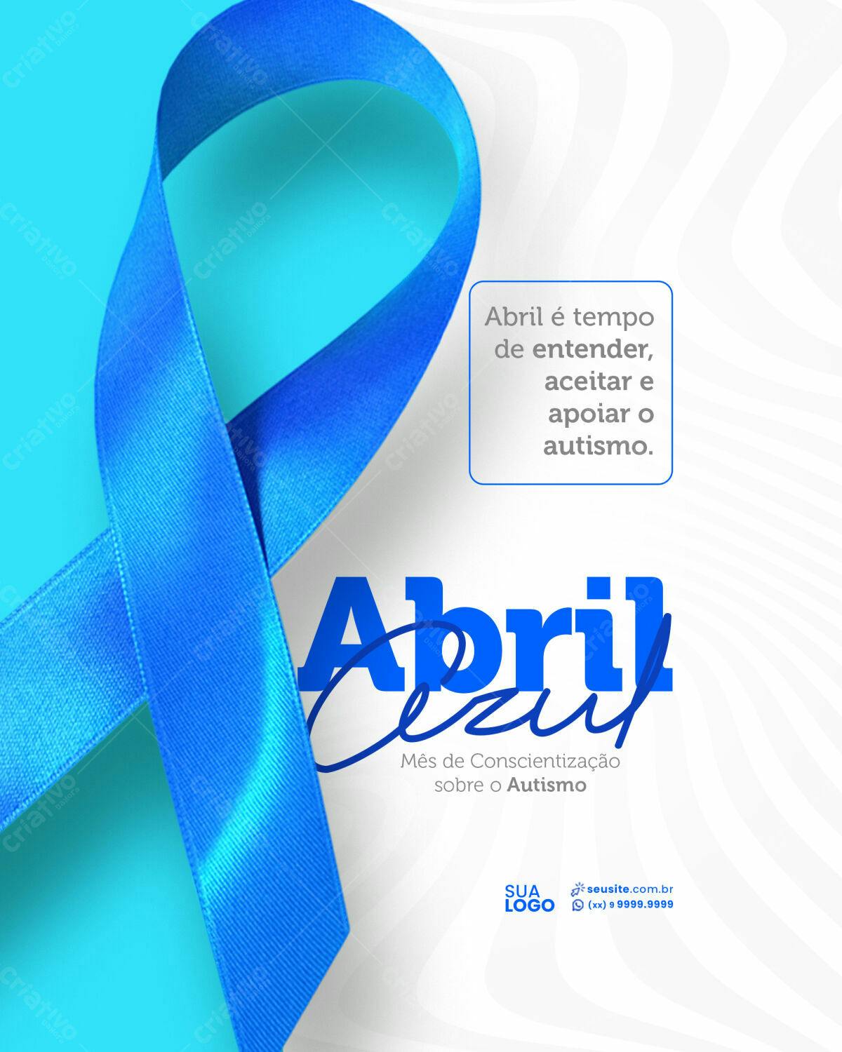 Flyer Abril Azul - Conscientização Autismo PSD Editável