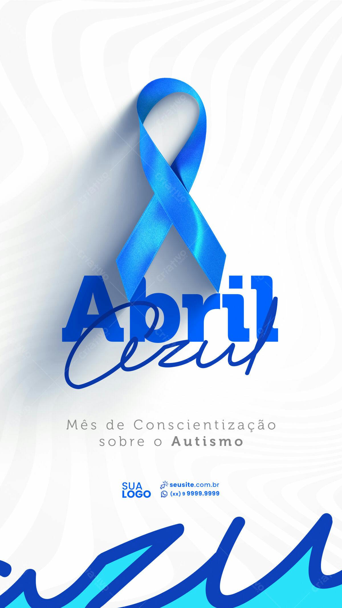 Flyer Abril Azul - Conscientização Autismo PSD Editável