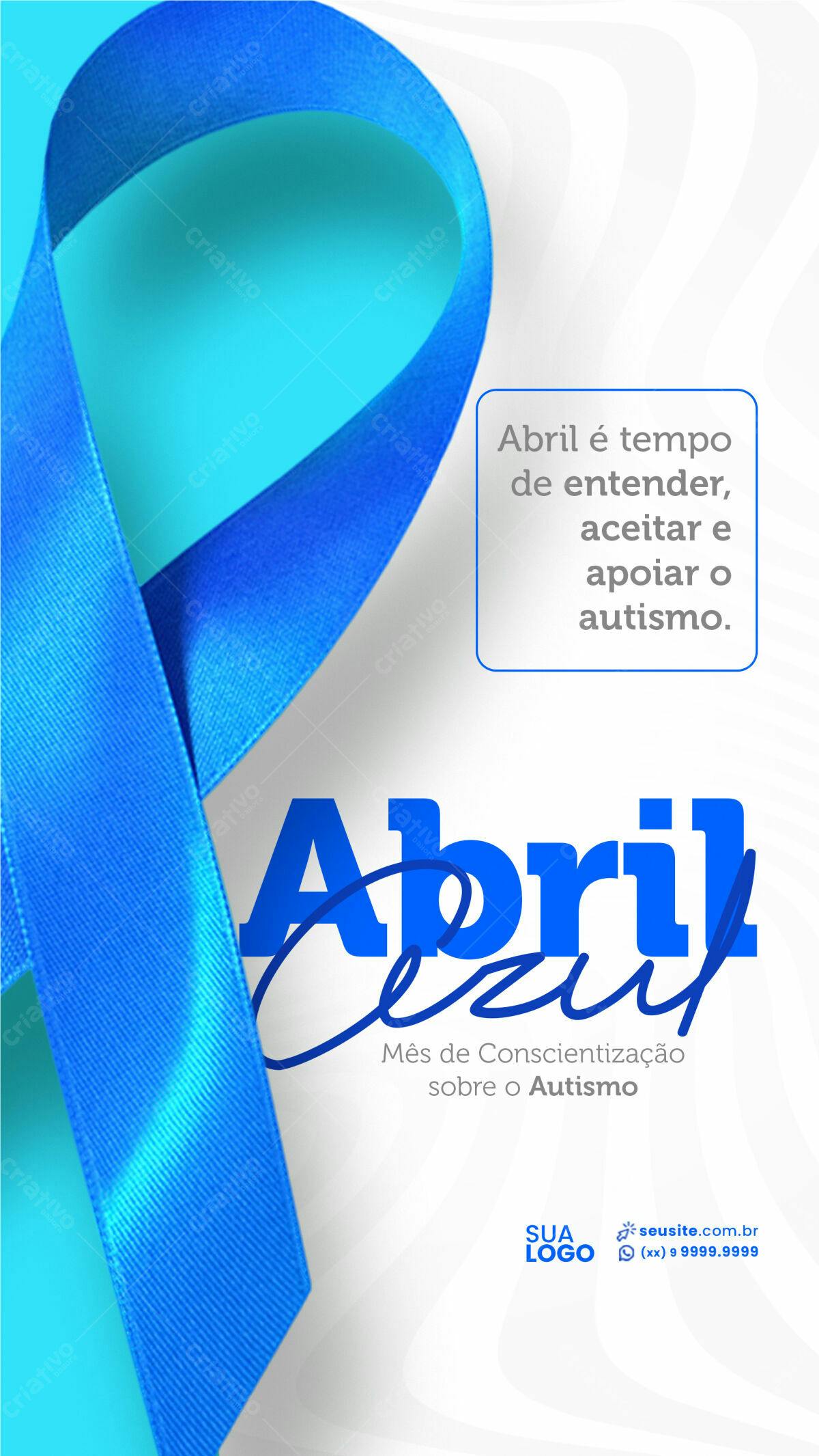 Flyer Mês Conscientização Autismo PSD Editável