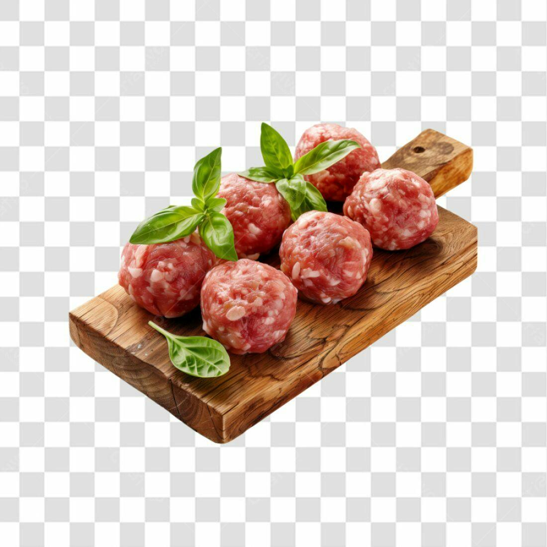 Imagem PNG de Almôndegas Cruas com Fundo Transparente