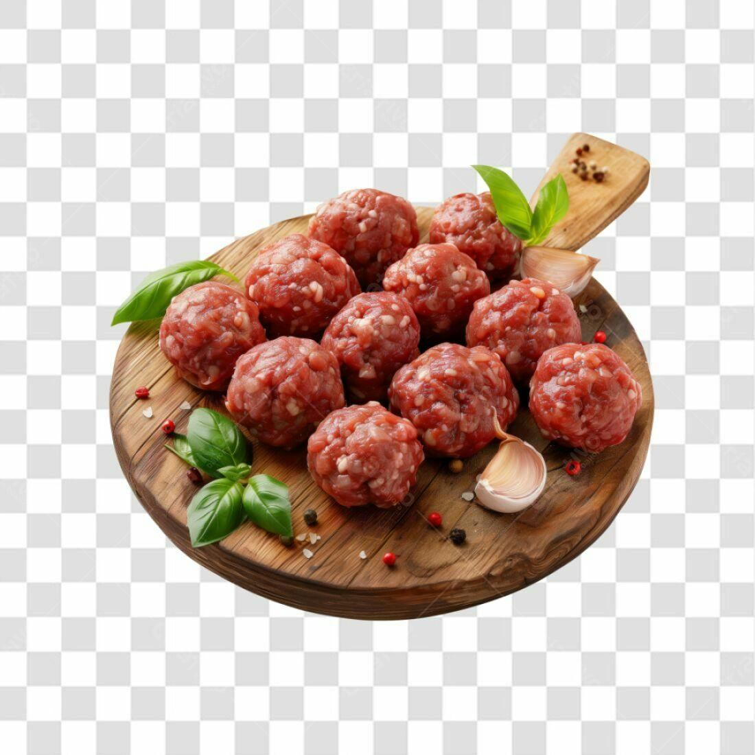 Imagem PNG de Almôndegas Cruas com Fundo Transparente