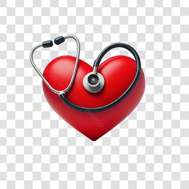 Coração 3d dia da saúde png transparente