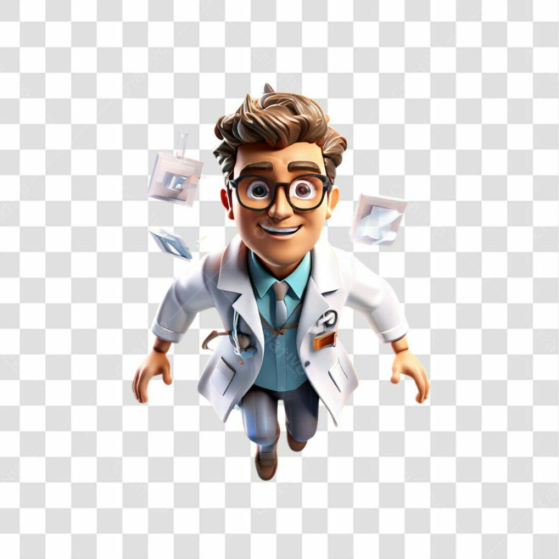 Icone Médico Cartoon PNG com fundo transparente