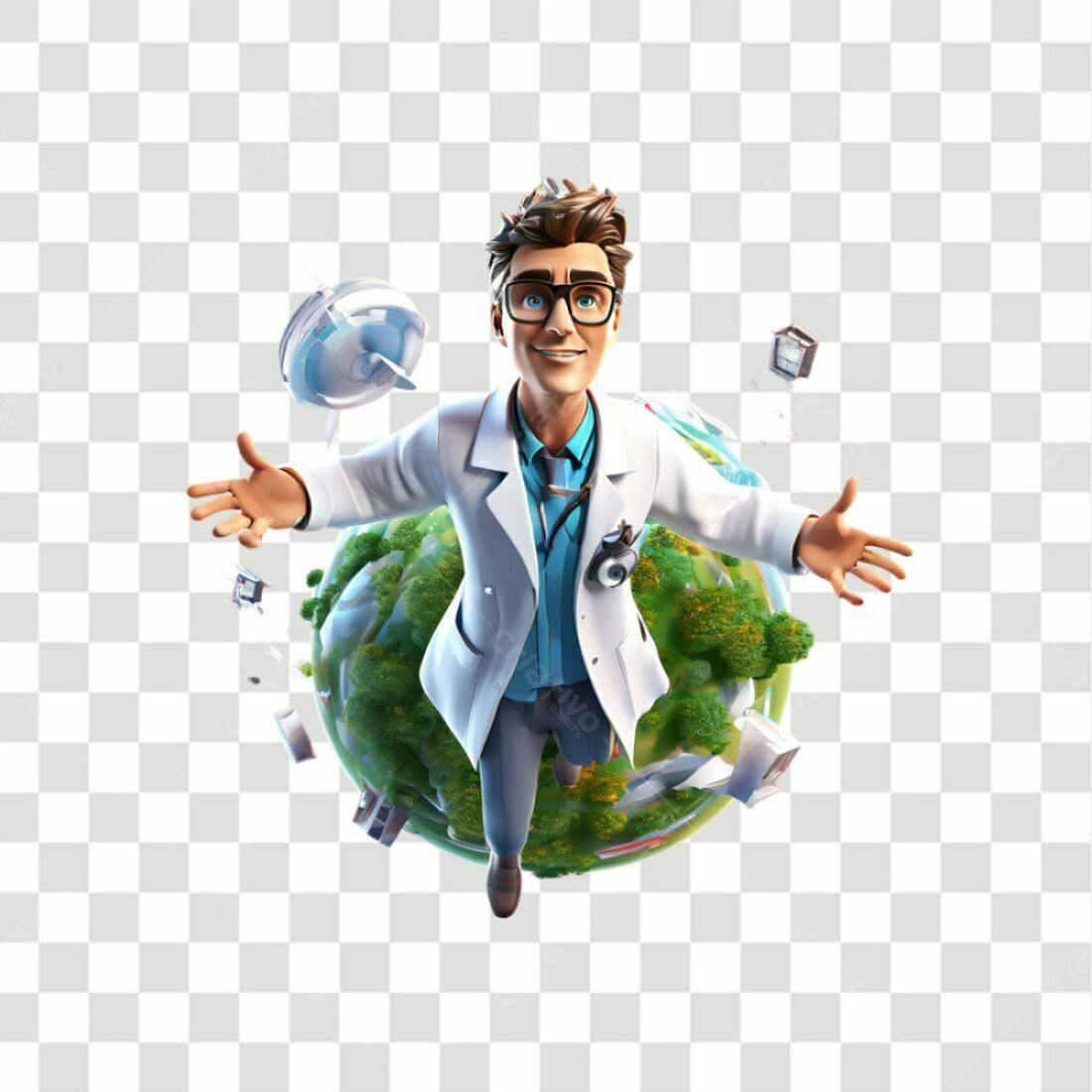 Icone Médico Mundial PNG com fundo transparente