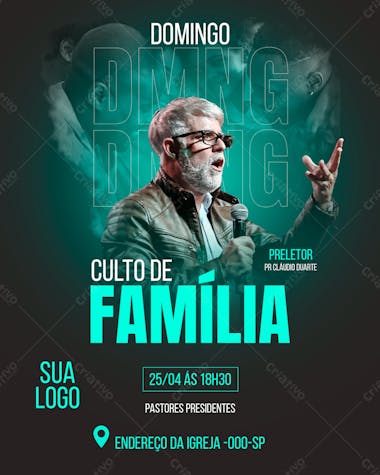 Flyer gospel culto de família