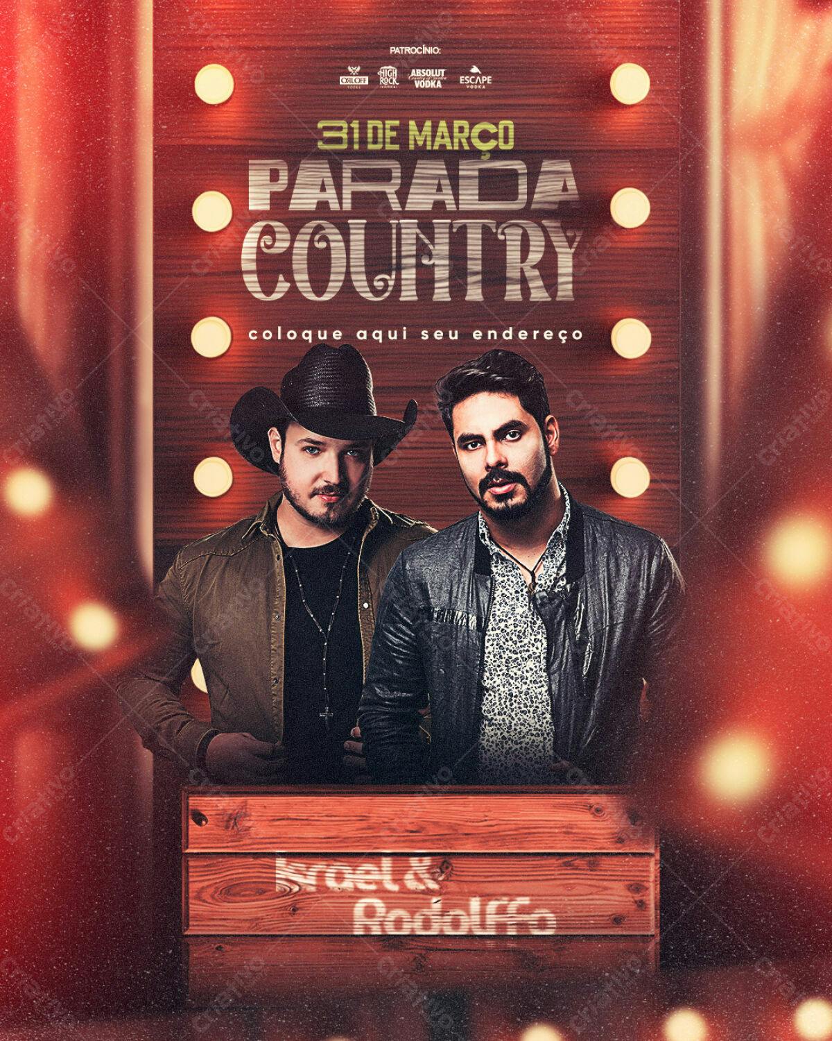 Flyer Parada Country PSD Editável