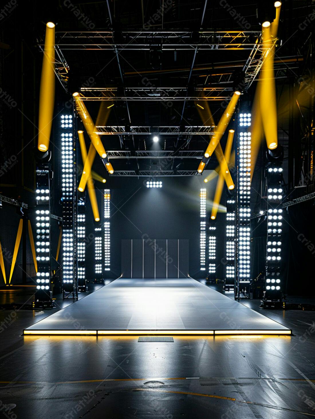 Passarela iluminada para desfile de moda