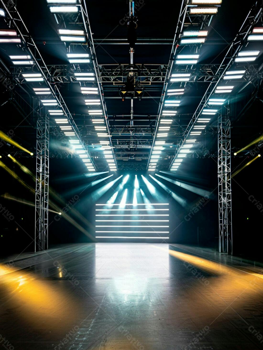Palco iluminado com luzes de LED