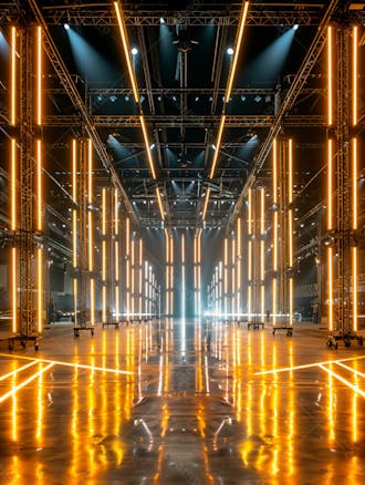 Imagem de fundo de estrutura de ferro com luzes 18