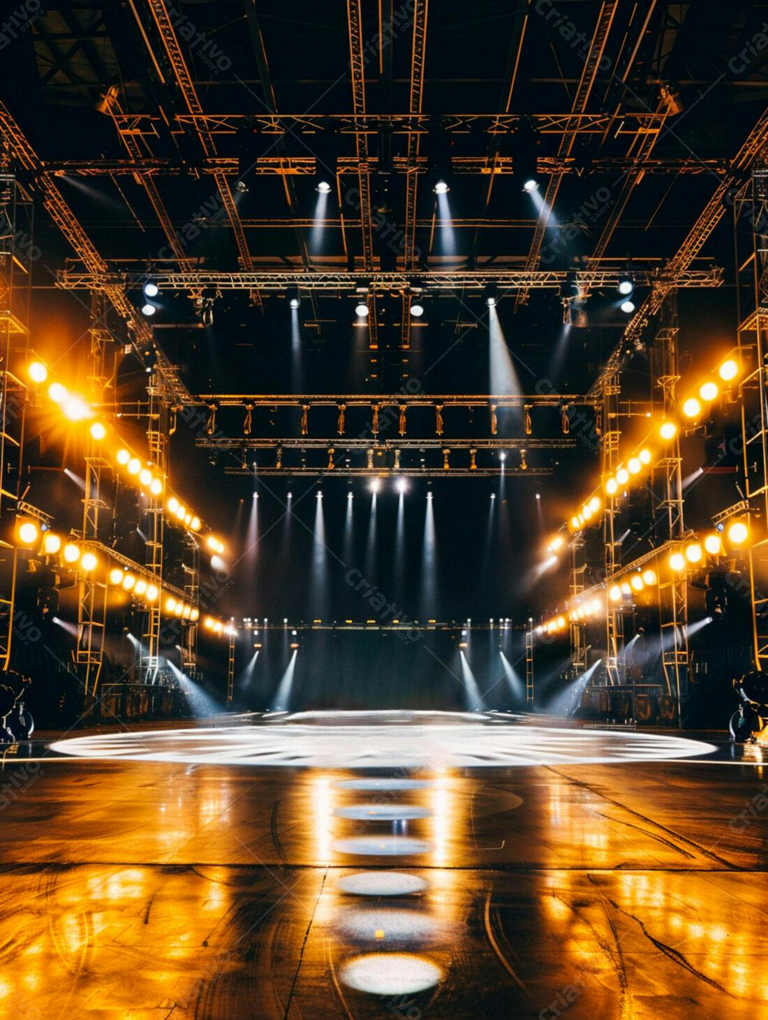 Palco iluminado para show