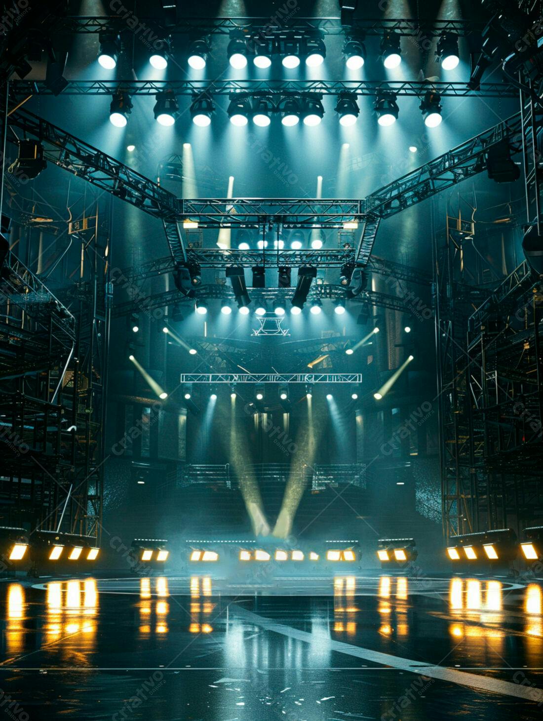 Palco iluminado para show ao vivo