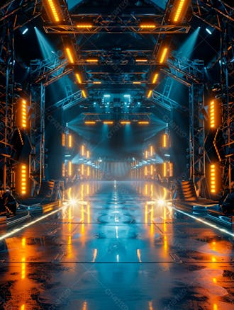 Imagem de fundo de estrutura de ferro com luzes 46