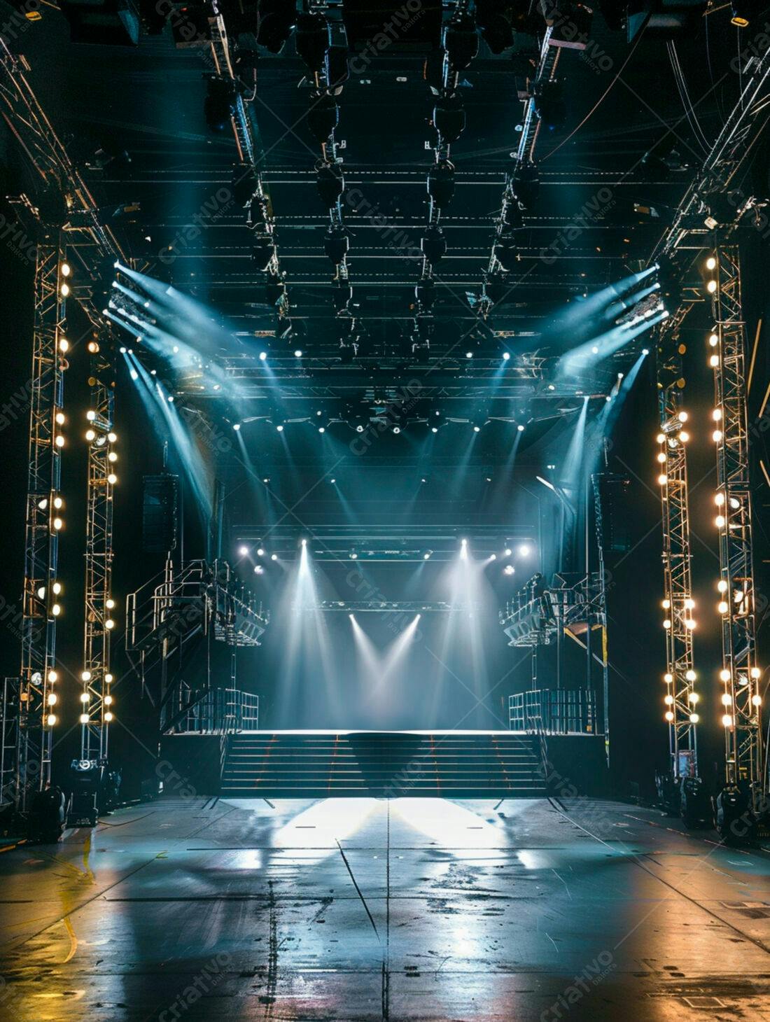 Palco iluminado para show musical