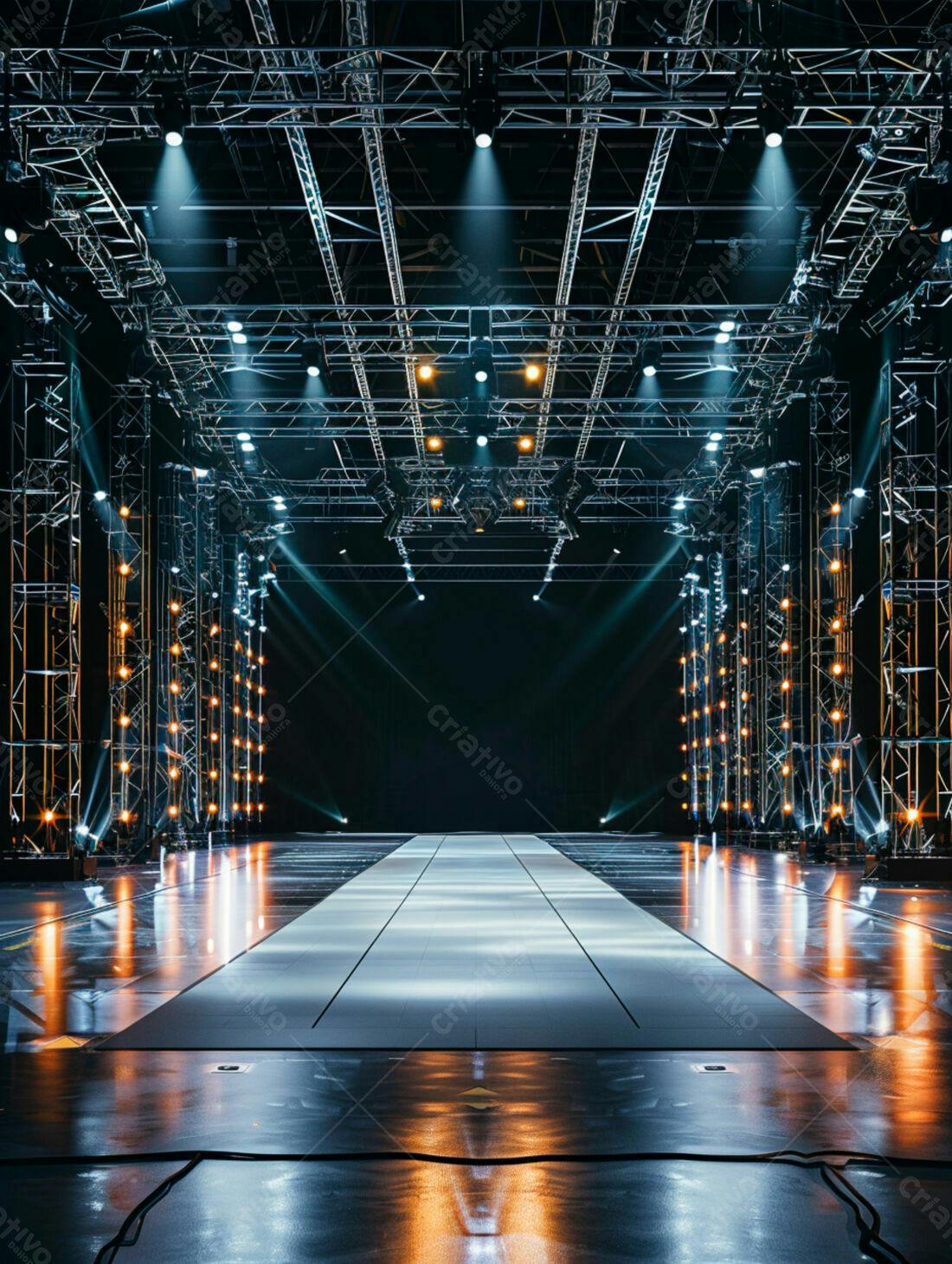 Passarela iluminada palco evento