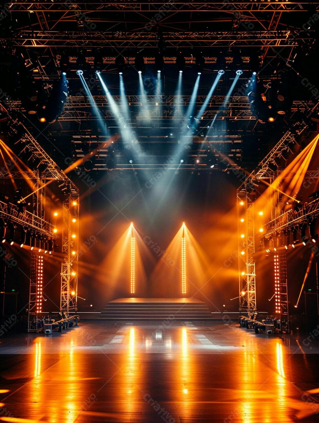 Palco iluminado para show
