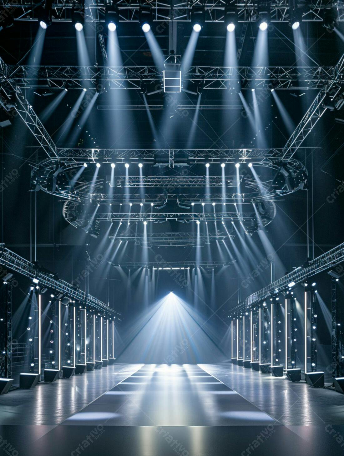 Passarela iluminada palco de show
