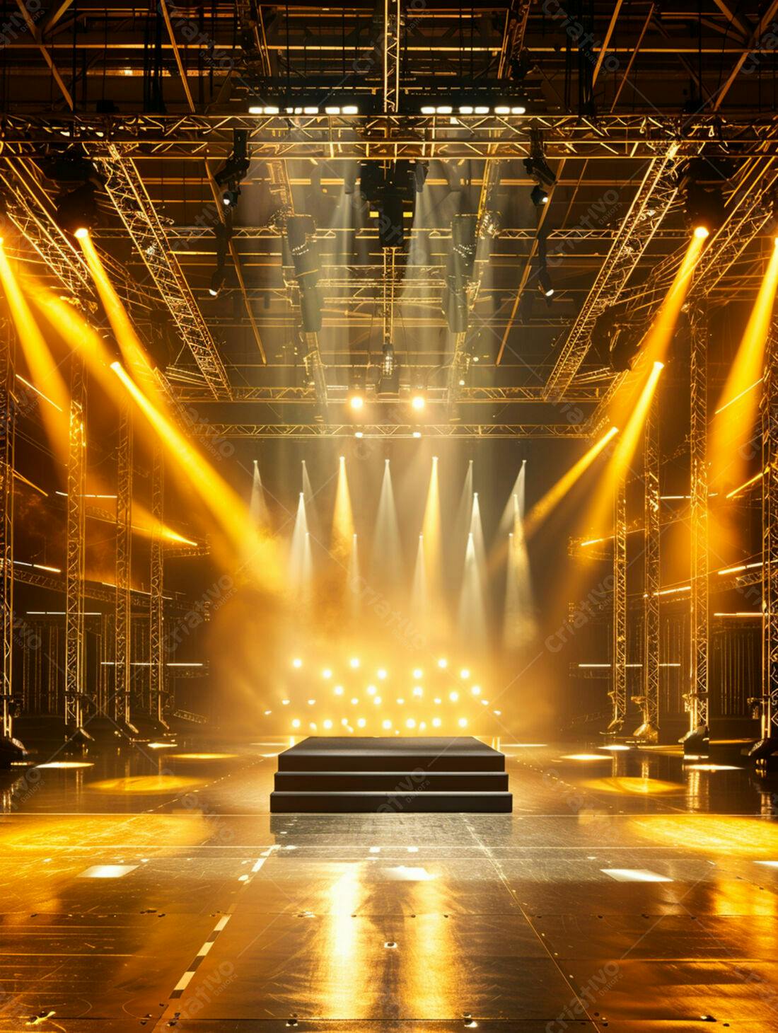 Palco iluminado amarelo para show