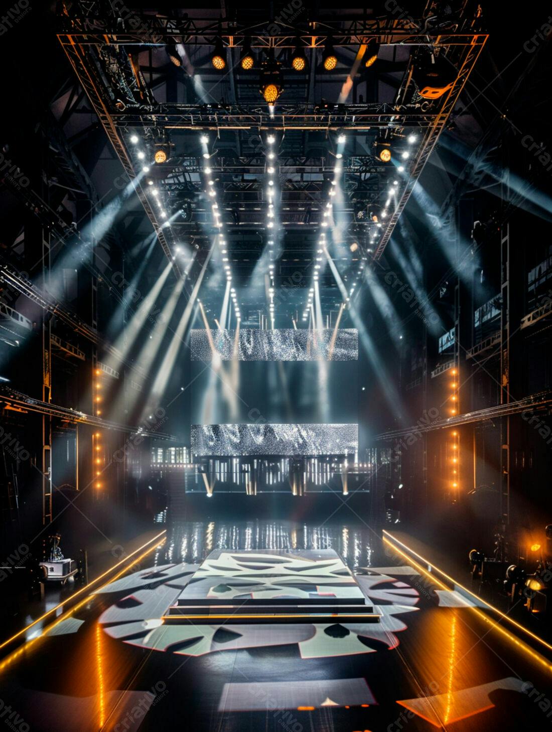 Palco de Show Iluminado com Design Moderno