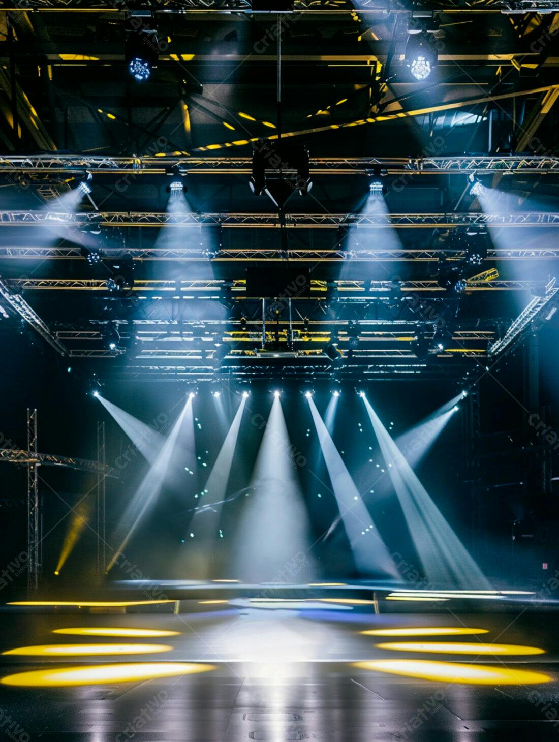 Palco iluminado com refletores