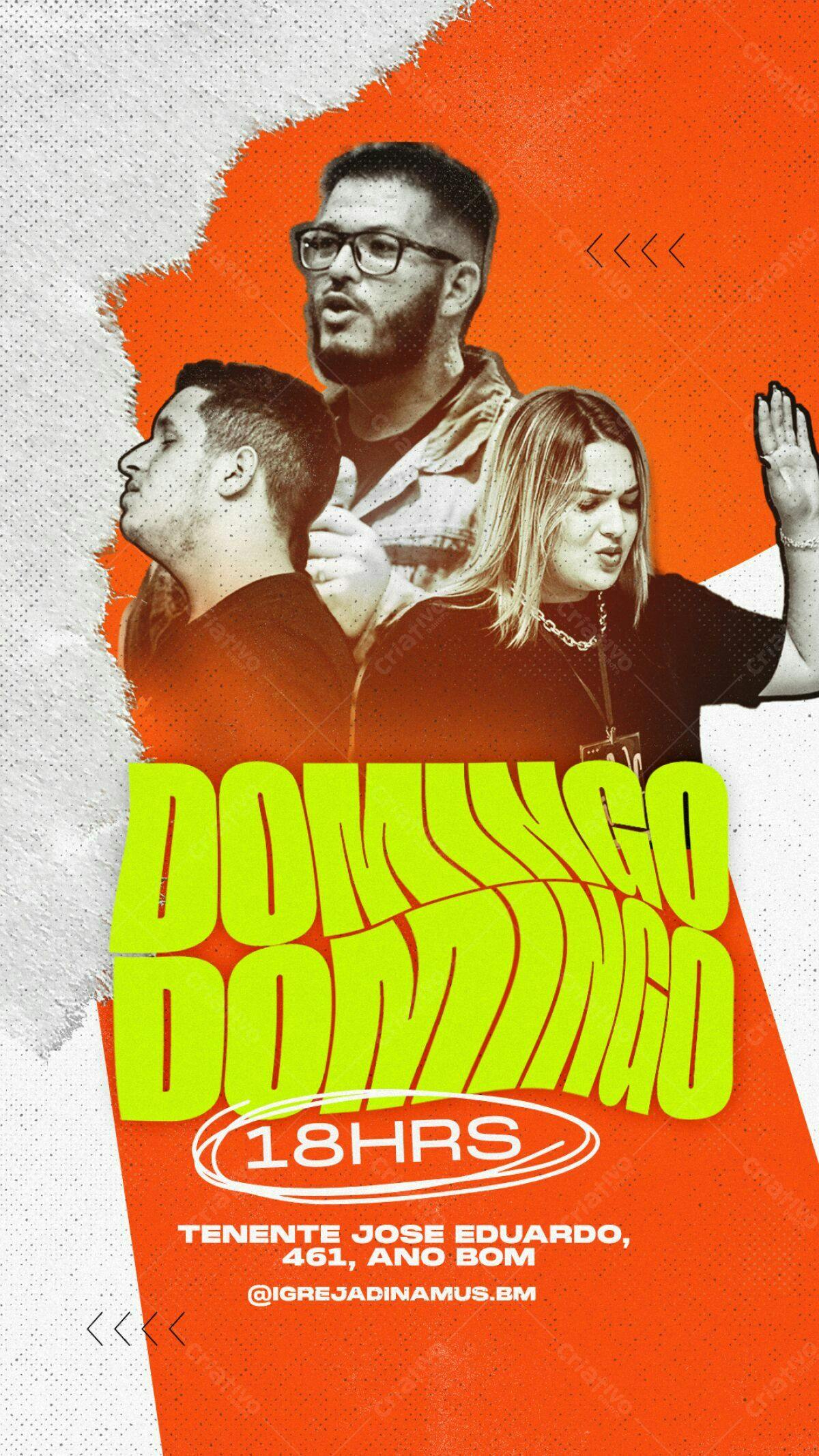 Flyer para Culto Dominical PSD Editável