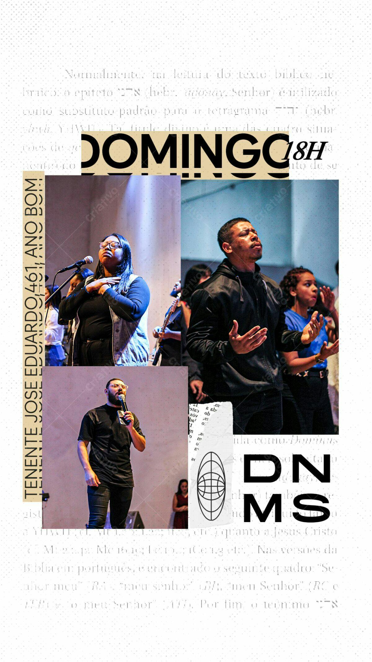 Flyer para Culto Dominical PSD Editável