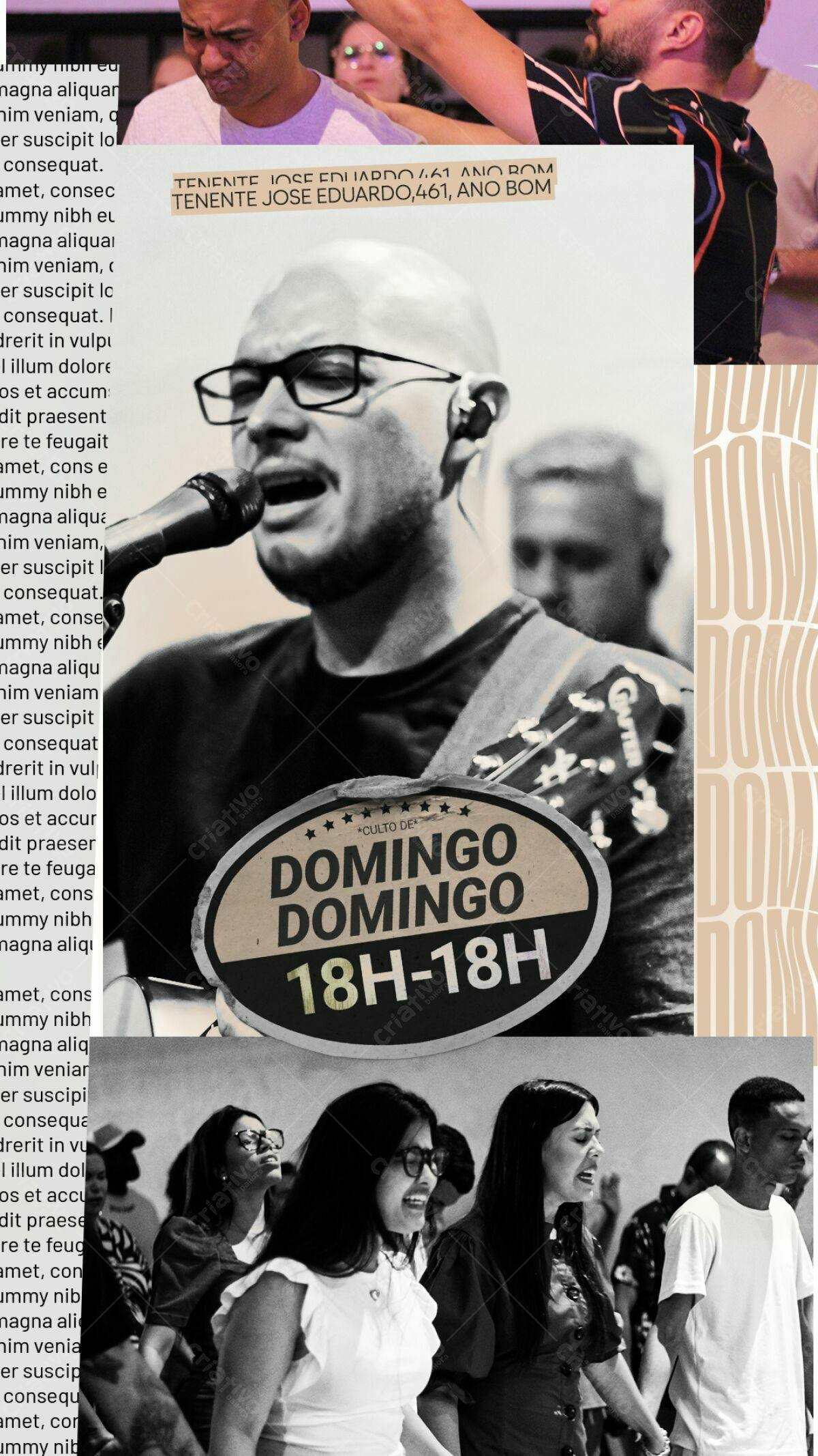Flyer para Culto Dominical PSD Editável