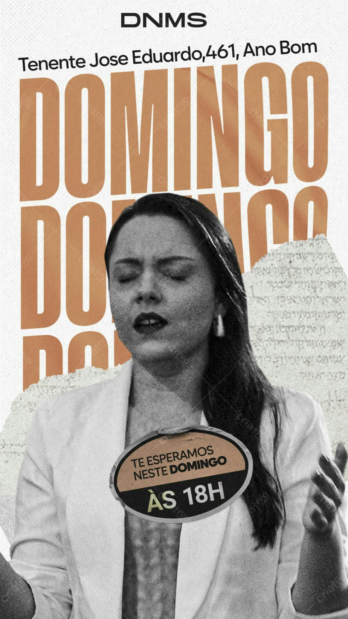 Flyer para Culto Dominical PSD Editável