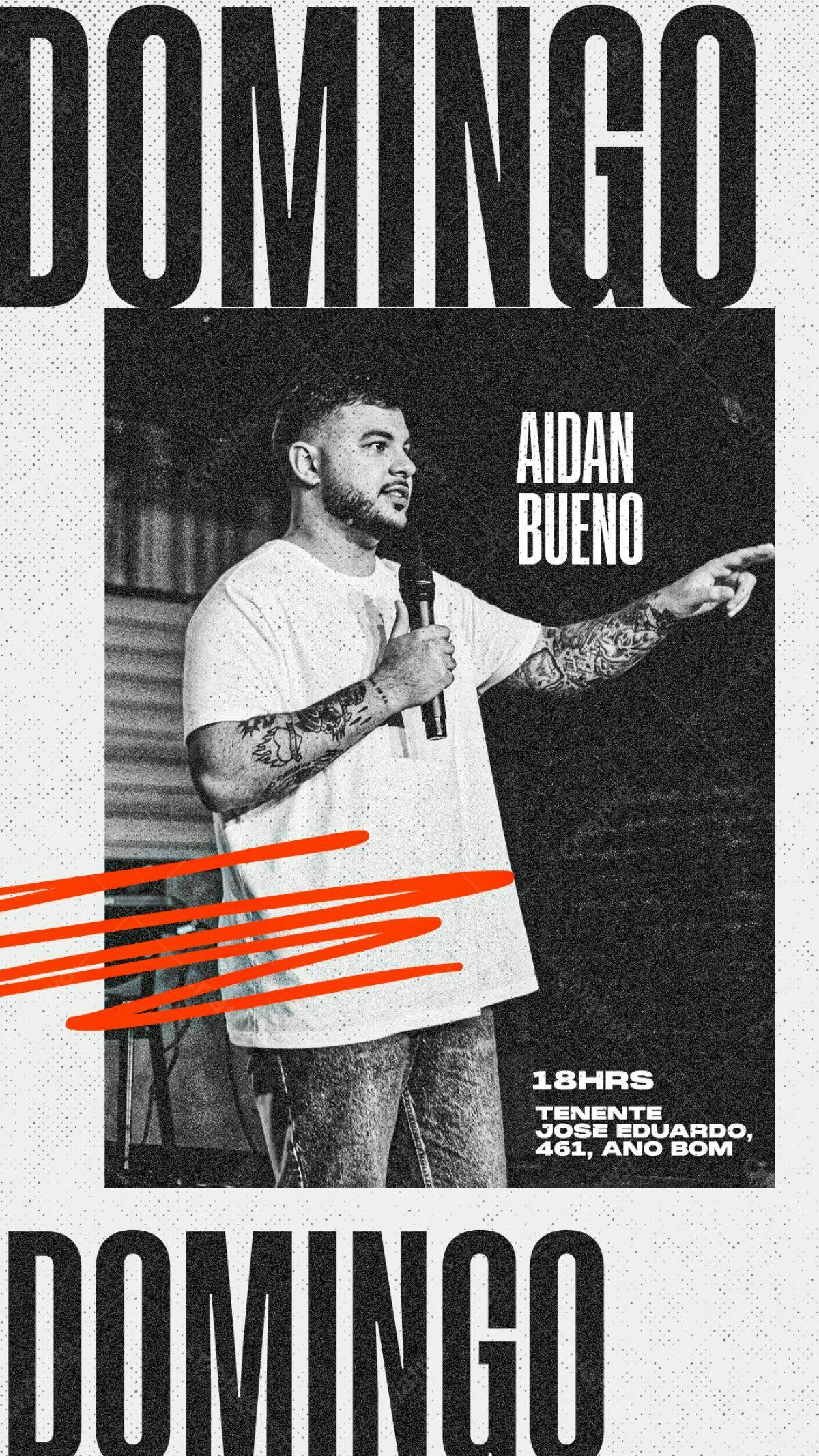 Flyer Evento Gospel Aidan Bueno PSD Editável