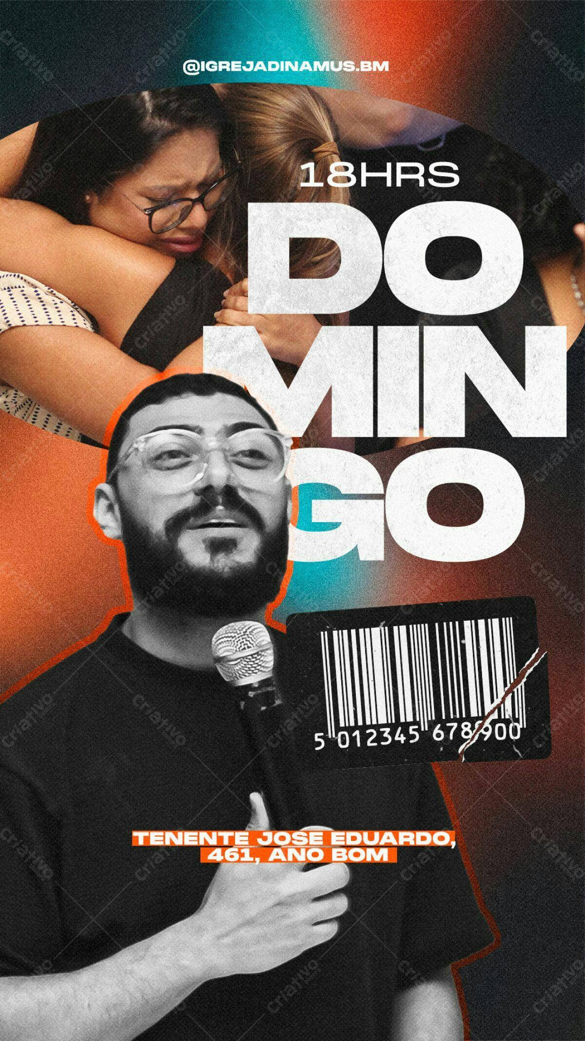 Flyer para Culto Dominical PSD Editável
