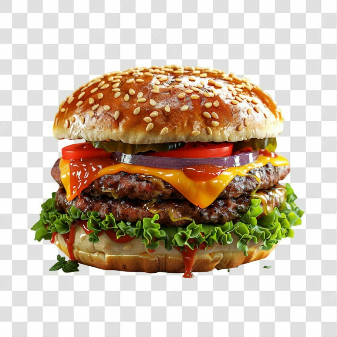 Icone Hambúrguer Duplo PNG com fundo transparente