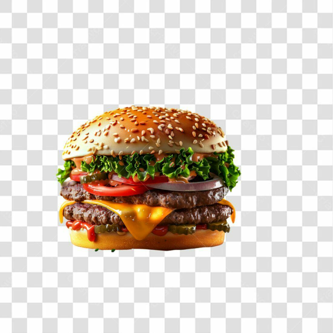 Imagem PNG de Hambúrguer Duplo com fundo transparente