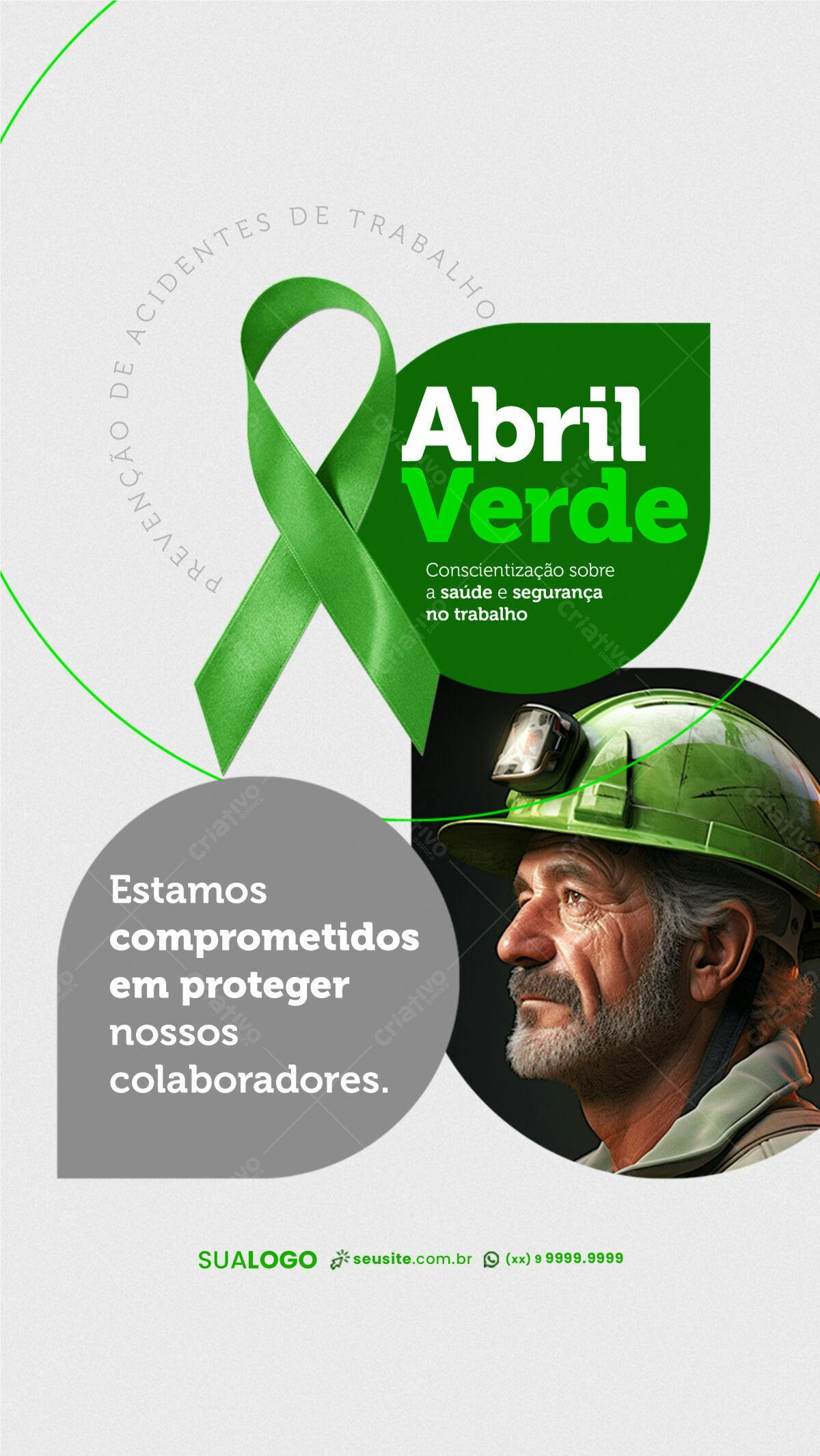 Flyer Abril Verde Prevenção de Acidentes PSD Editável