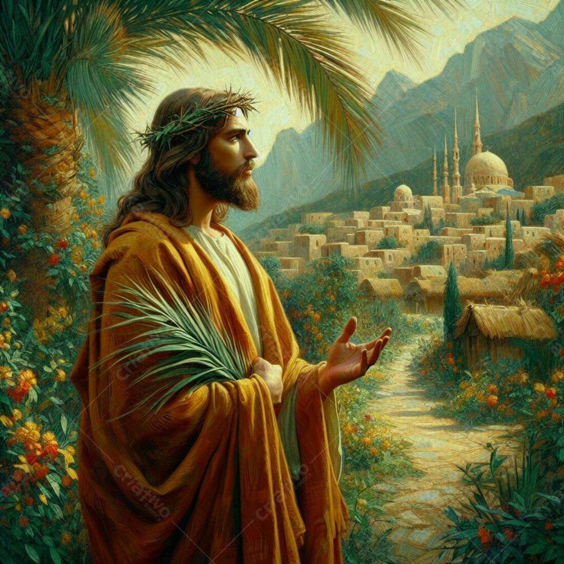 Jesus Cristo em paisagem bíblica