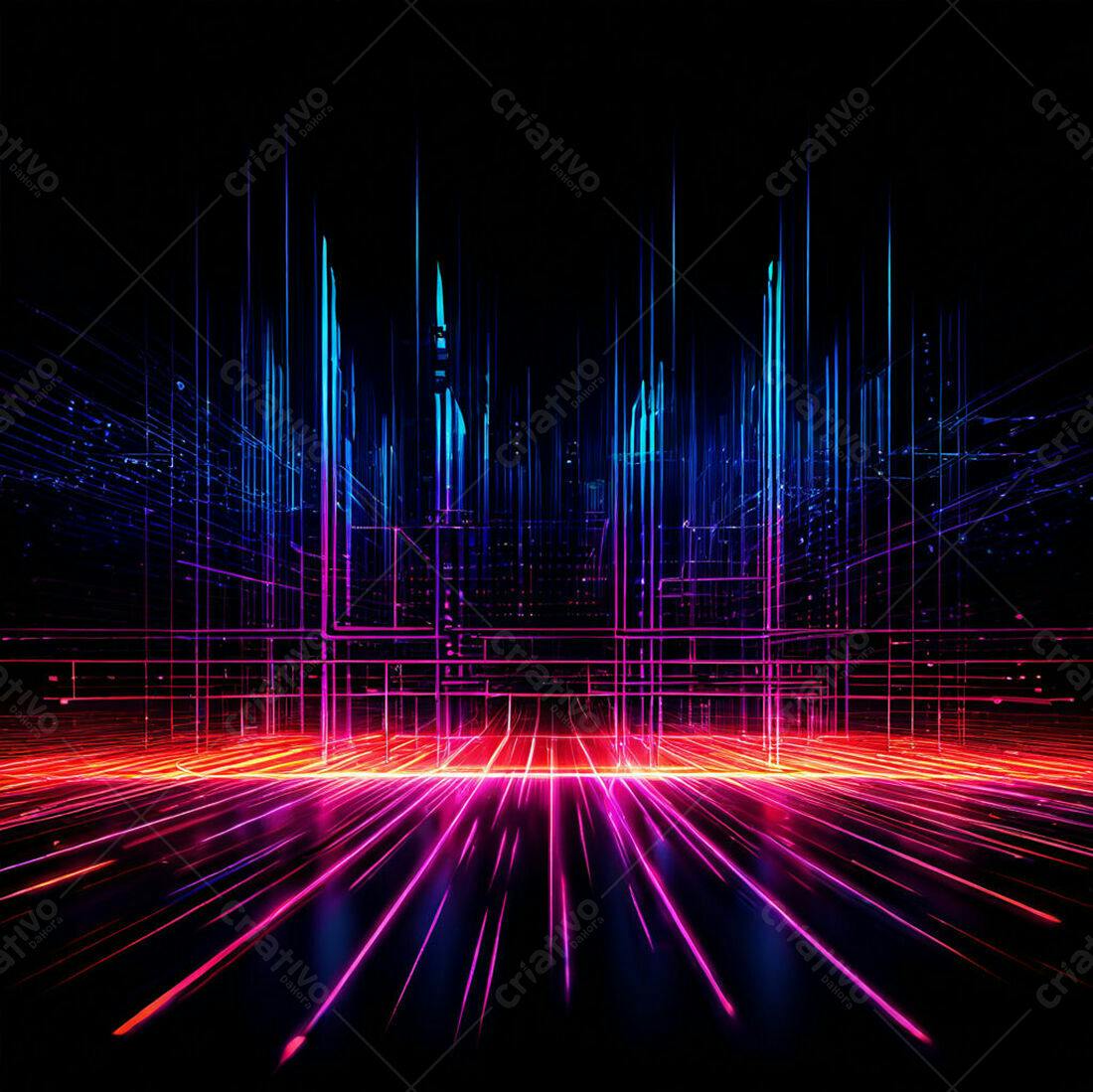 Textura Neon Cidade para Fundo
