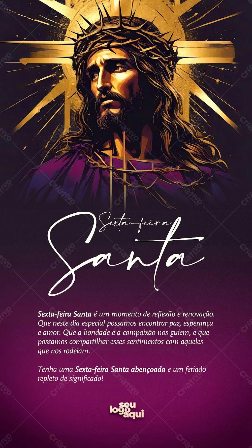 Semana Santa, Arte Editável, Stories, Jesus Cristo