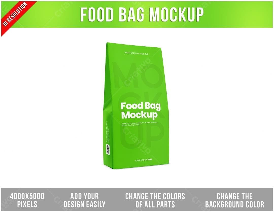 Mockup de Embalagem para Alimentos em Verde Limão