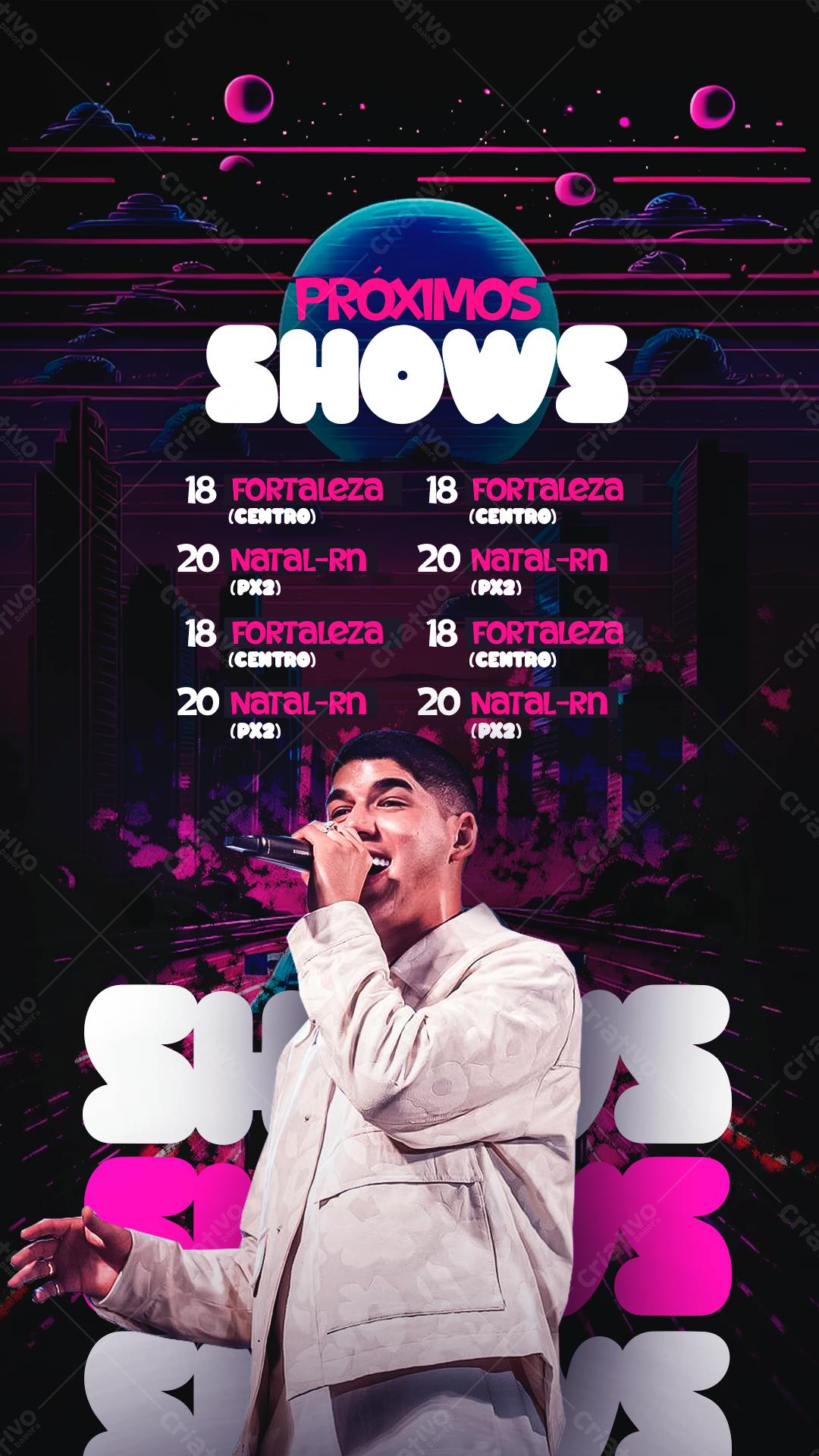 Flyer para Shows Musicais PSD Editável