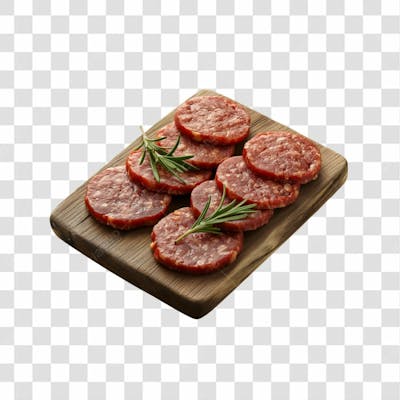 Imagem Açougue   Bife Hamburguer Carne Moida Artesanal Em Cima De Tábua De Madeira E Fundo Transparente  (9)