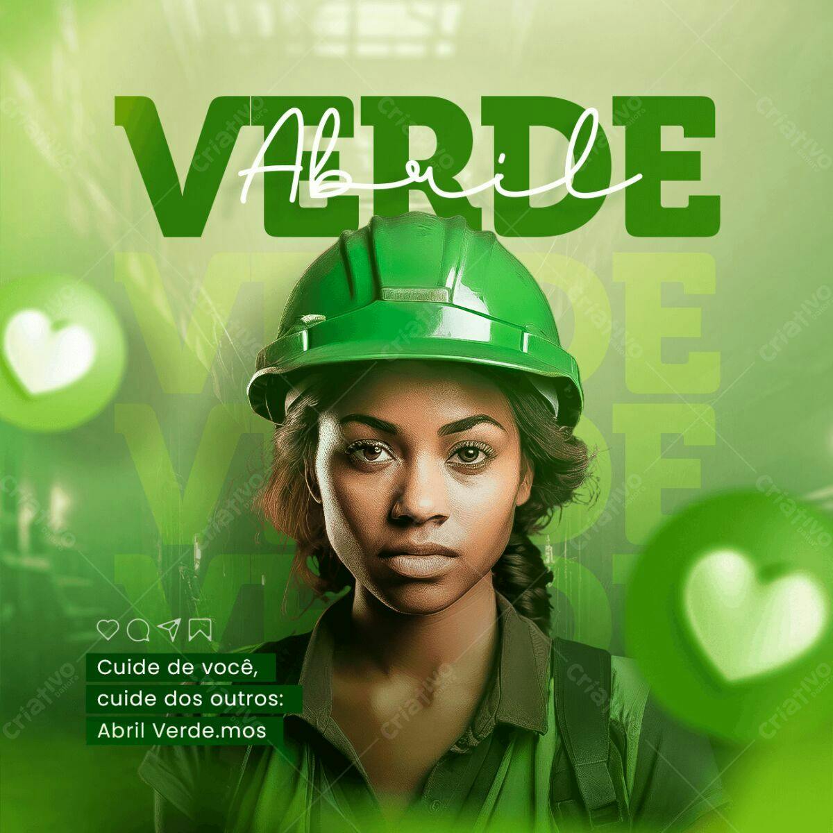 Post para Abril Verde PSD Editável