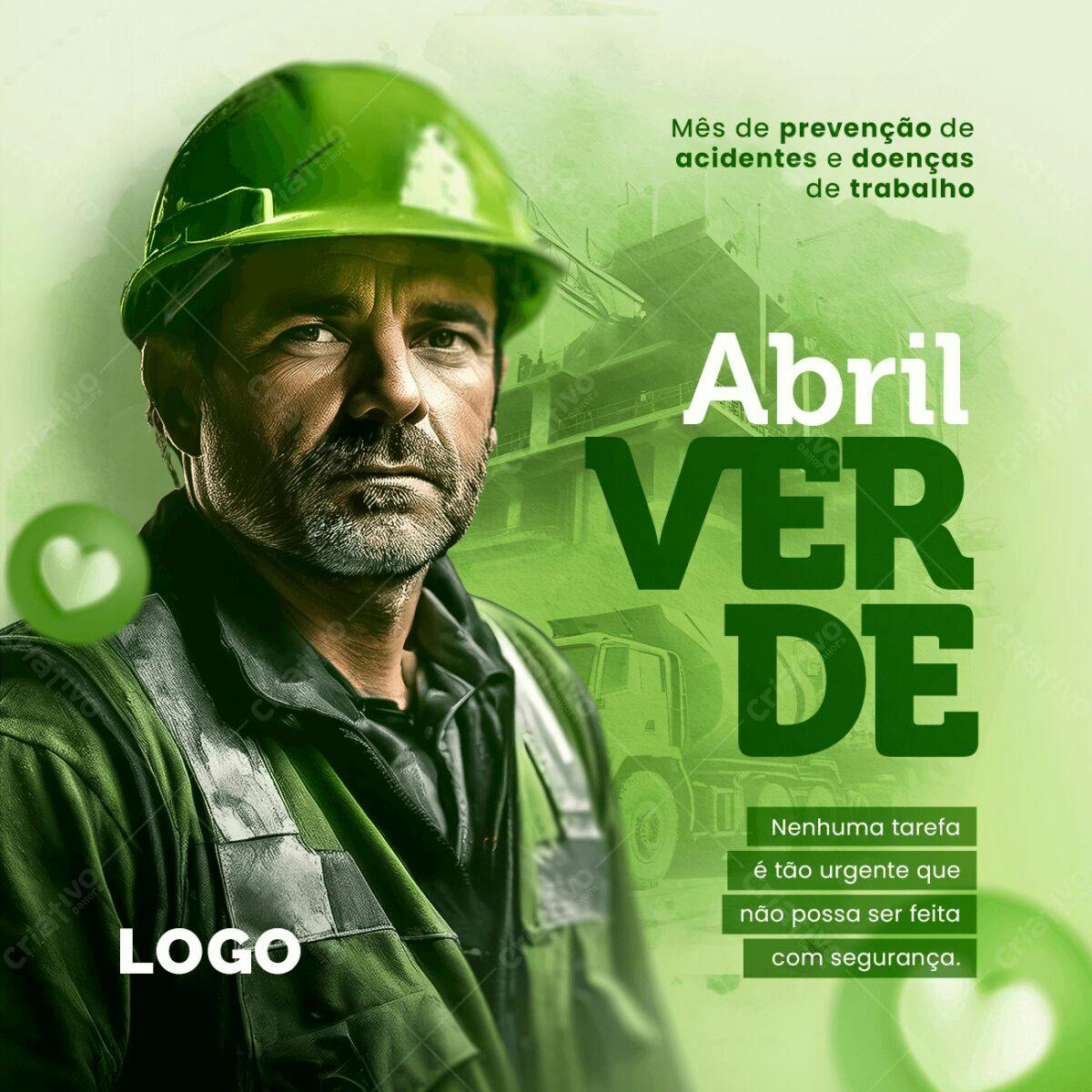 Post para Abril Verde PSD Editável