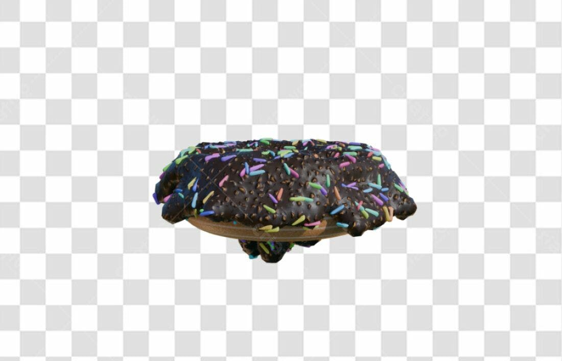 Icone Donut Chocolate com Granulados PNG com fundo transparente