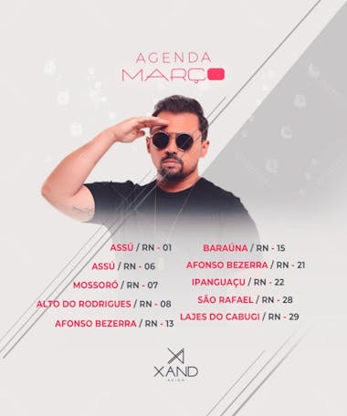 Agenda xand avião março feesd