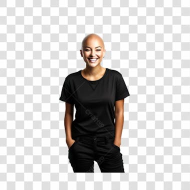 Mulher careca dia mundial do combate ao cancer png transparente