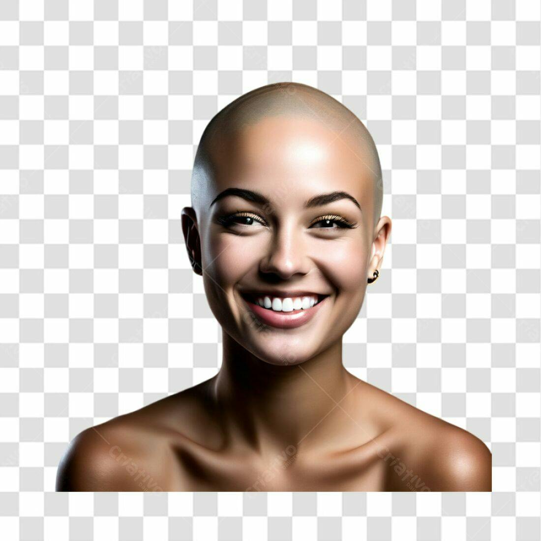 Imagem PNG mulher cabelo raspado fundo transparente