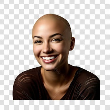 Mulher careca dia mundial do combate ao cancer png transparente