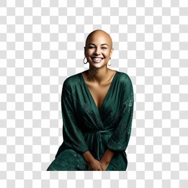 Mulher careca dia mundial do combate ao cancer png transparente