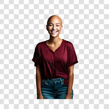 Mulher careca dia mundial do combate ao cancer png transparente