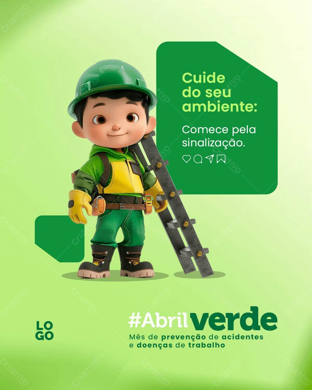 Postagem Abril Verde PSD Editável