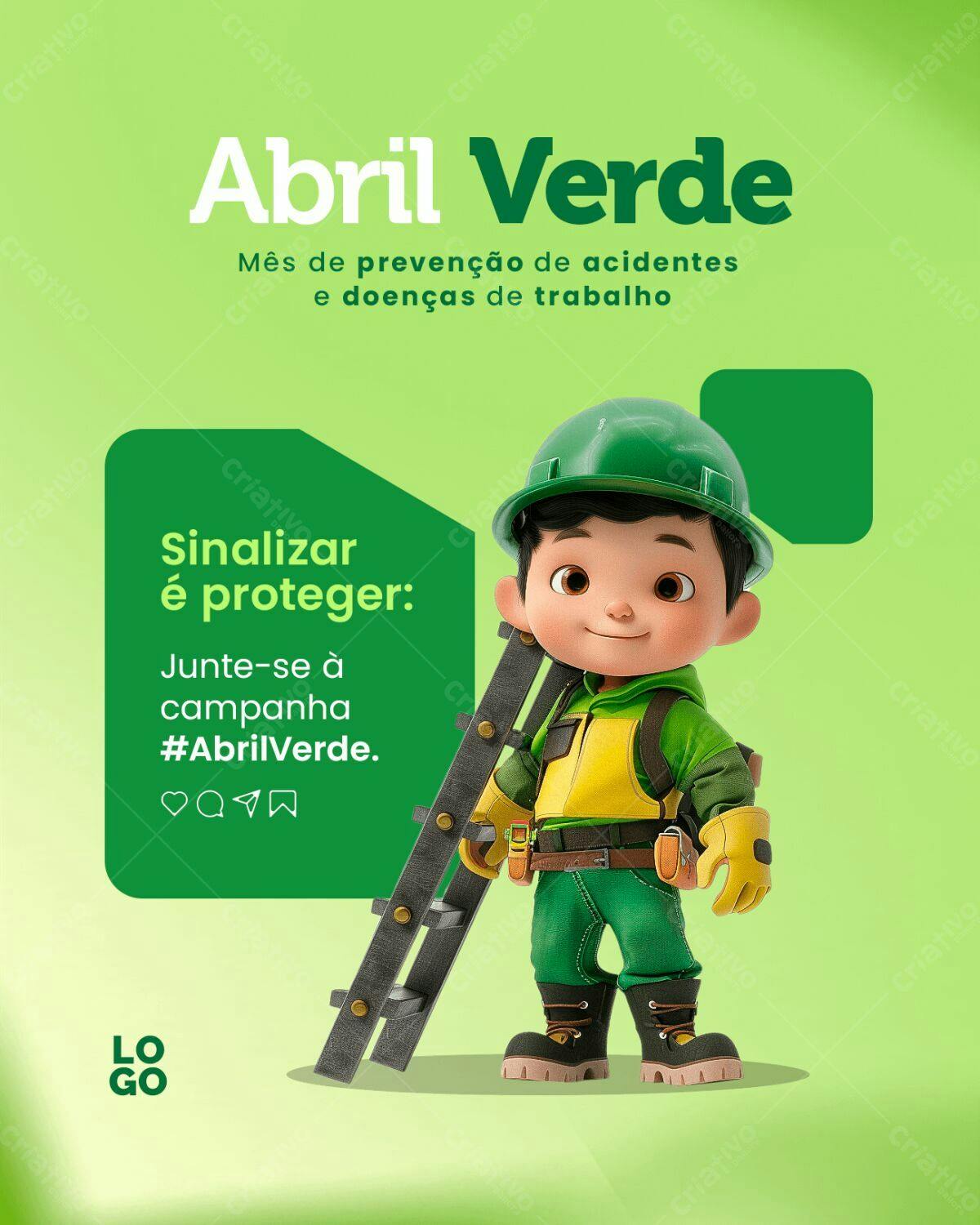Post para Abril Verde PSD Editável